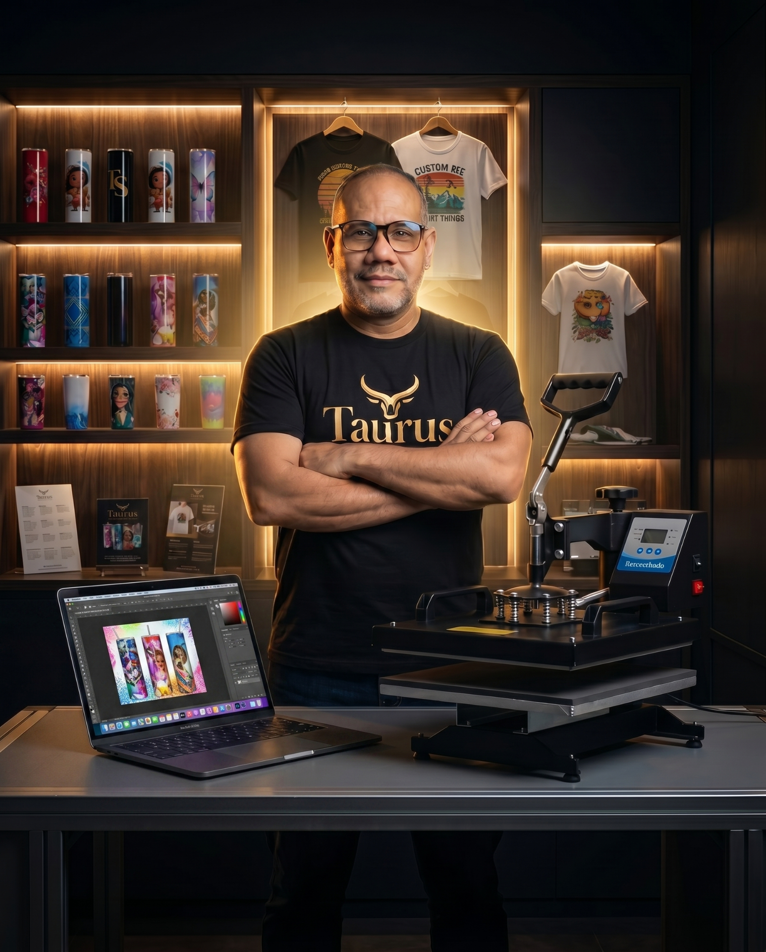 Taurus Sublimation founder in the studio