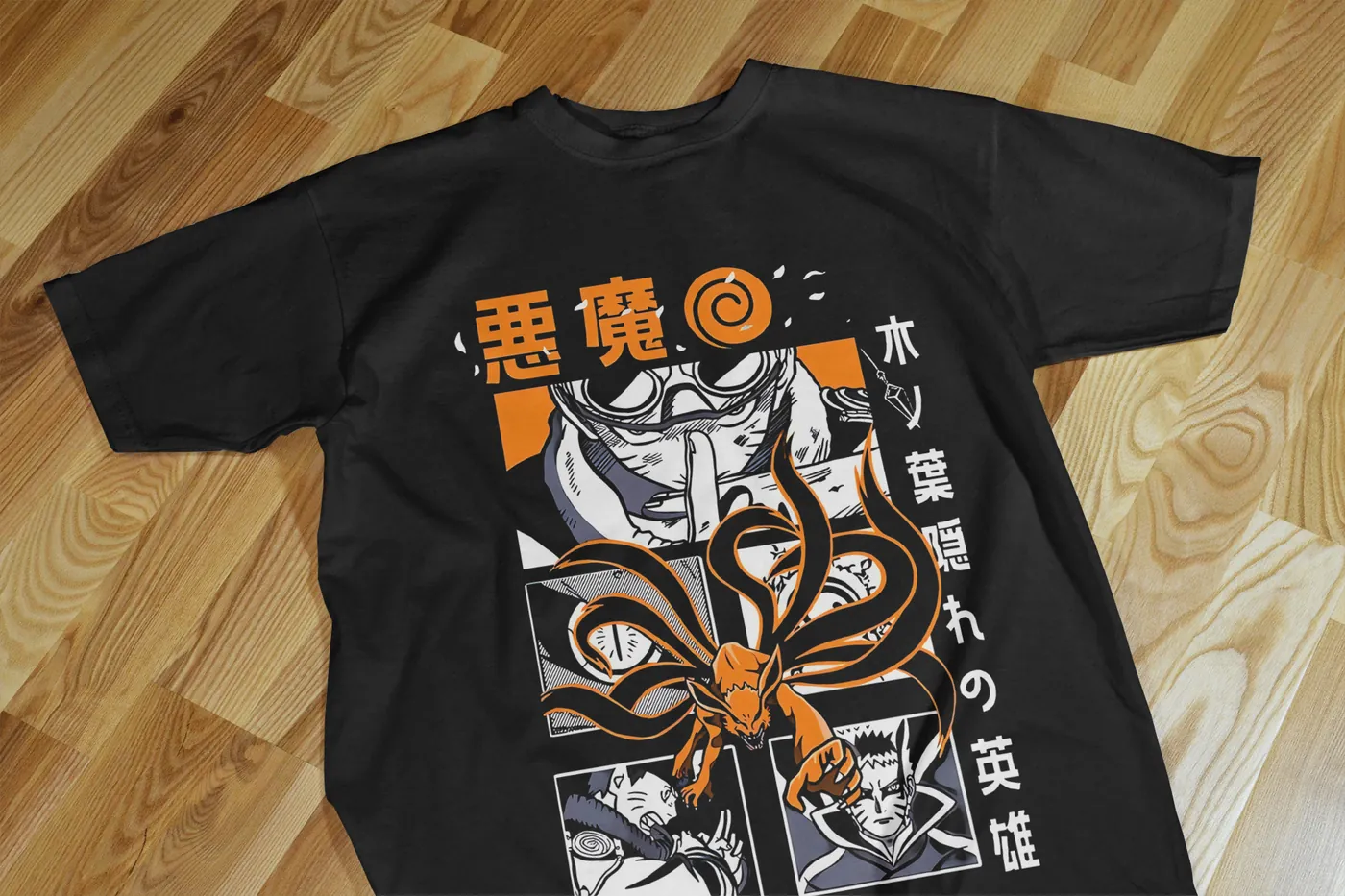 Naruto kanji and fox T-shirt