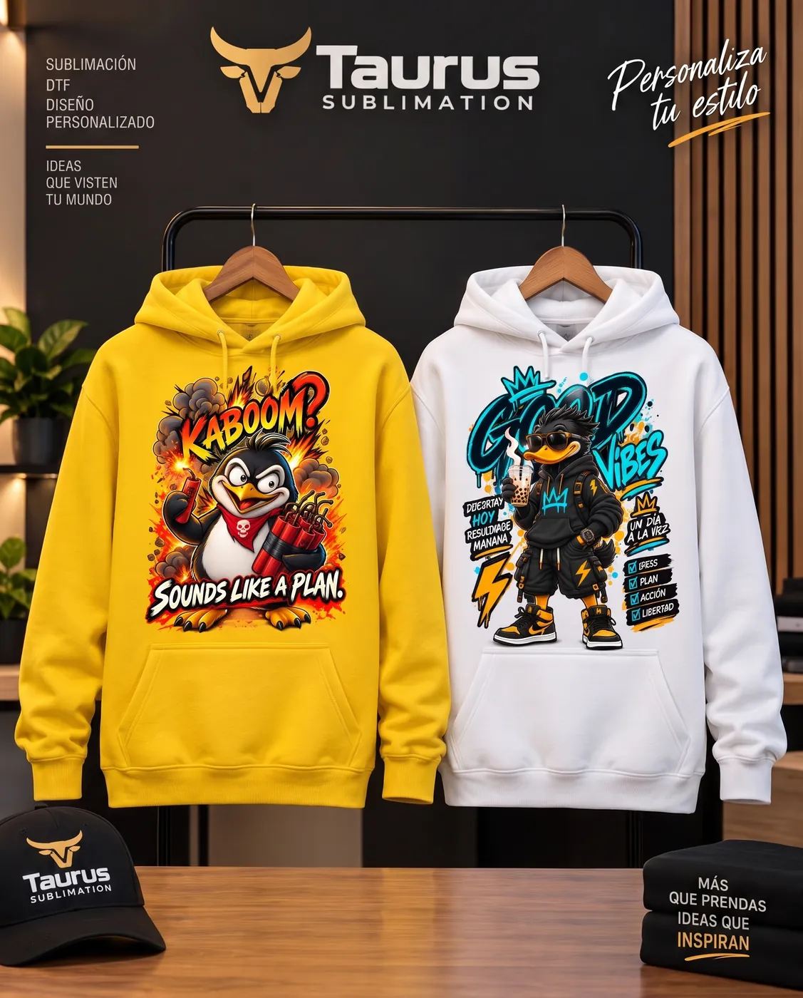 Kaboom & Good Vibes hoodies