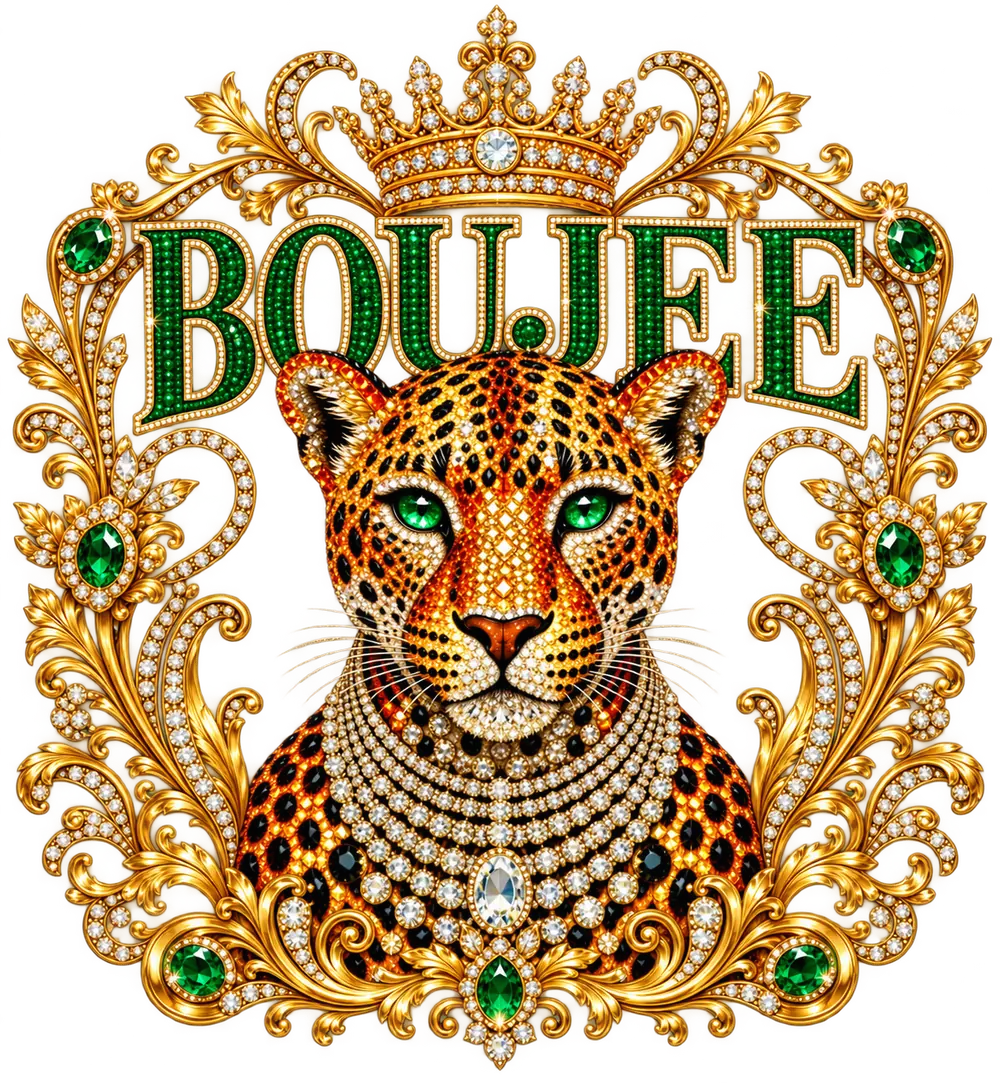 Boujee jeweled leopard design